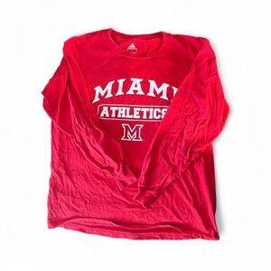 adidas Red Crewneck Long Sleeve Shirt